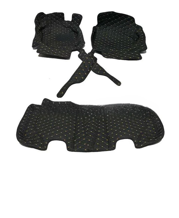 Honda Vezel 7D Floor Mats Mix Thread - Black 2013-2025 - 3 Pcs Set