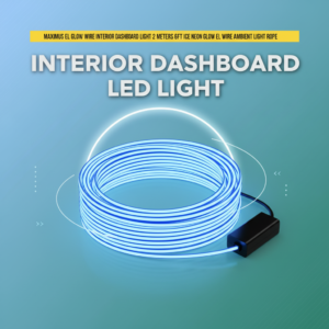 Maximus EL Glow Wire Interior Dashboard LED Light 2Meters 6ft Ice Blue – LED Neon Glow EL Wire Ambient Light Rope