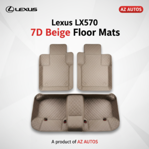 Lexus LX570 7D Floor Mats – Beige – 3 Pcs Set – Model 2015-2018
