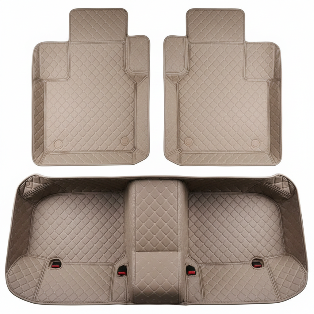Lexus LX570 7D Floor Mats - Beige - 3 Pcs Set - Model 2015-2018
