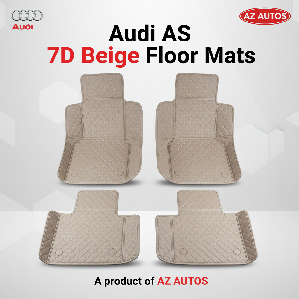 Audi A5 7D Luxury Floor Mats - Beige - 3 Pcs Set - Model 2017-2018