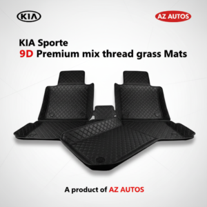 KIA Sportage 9D Floor Mats With Mix Thread – 4 Pcs 2025-2026 2025 – 2026 – Black With Black Grass