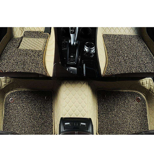 Audi A6 9D Luxury Floor Mats Mix Thread Coffee 3 Pcs - Model 2011-2018 2011 - 2021