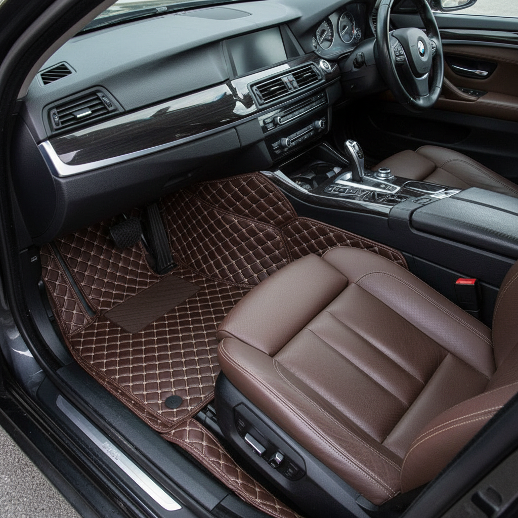 Audi A5 7D Luxury Floor Mats - Coffee - 3 Pcs Set - Model 2017-2018