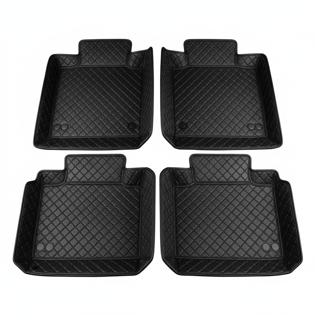 Audi A6 7D Luxury Floor Mats - Black - 3 Pcs Set - Model 2011-2018