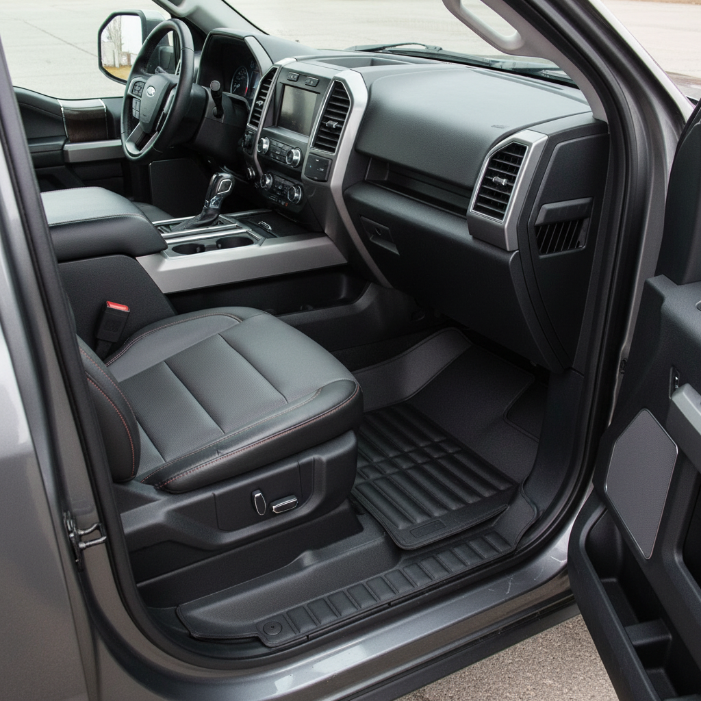Ford F150 5D Custom Floor Mat Black 3 Pcs - Model 2015-2018
