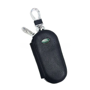 Land Rover Zipper Matte Leather Key Cover Pouch Black with Keychain Ring