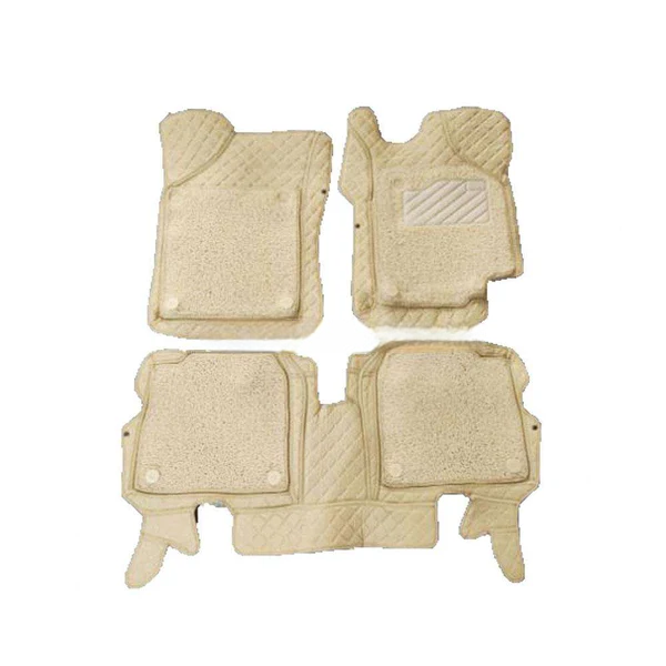 Suzuki Wagon R 9D Floor Mats Mix Thread 3 Pcs - Model 2014-2021 - Beige and Beige