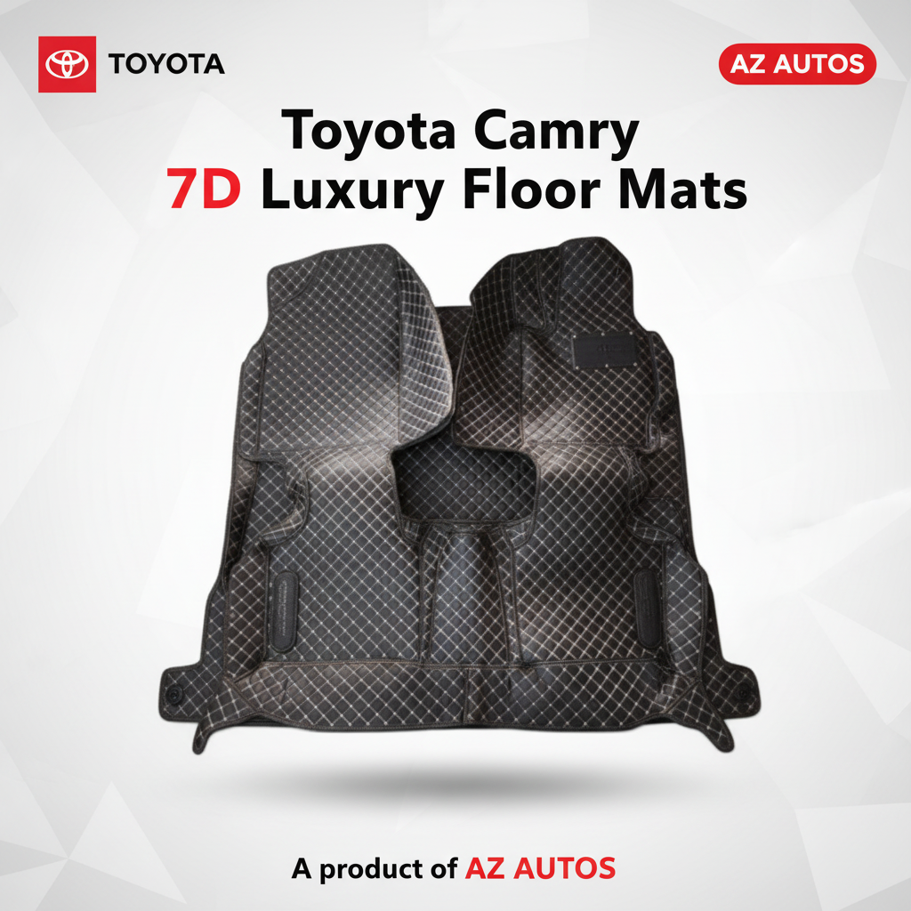 Toyota Camry 7D Floor Mats - Black - 3 Pcs Set - Model 2011-2018