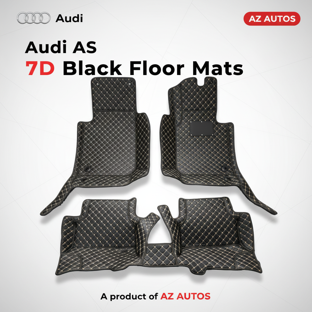 Audi A5 7D Luxury Floor Mats - Black - 3 Pcs Set - Model 2017-2018