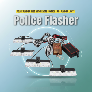 Police Flasher 4 LED With Remote Control 4 PC – Flasher Lights | Police Flasher Lights For Cars