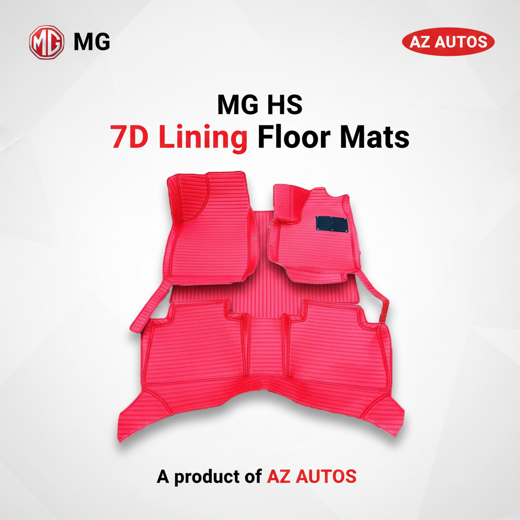 MG HS 7D Lining Floor Mats - Red - 3 Pcs Set - Model 2020-2025