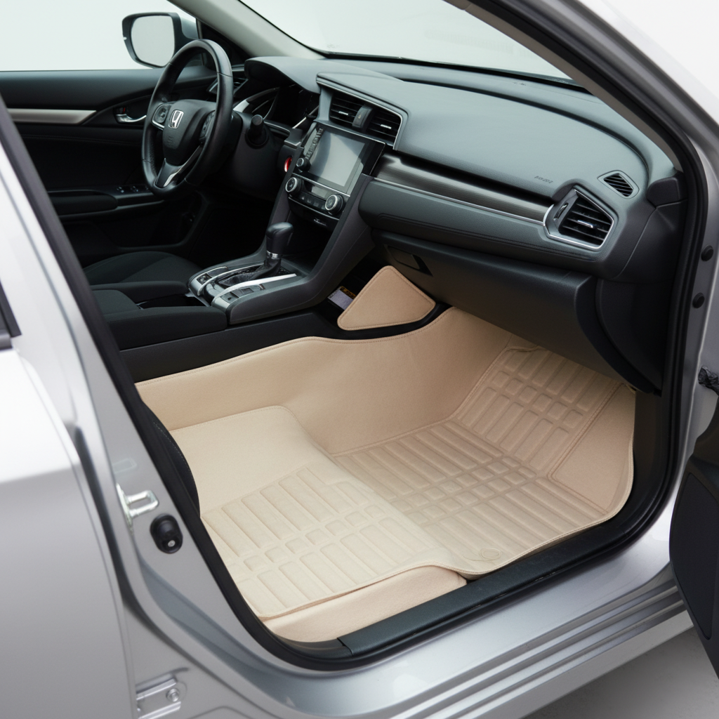 Honda Civic 5D Custom Floor Mat Beige 3 Pcs - Model 2012-2016