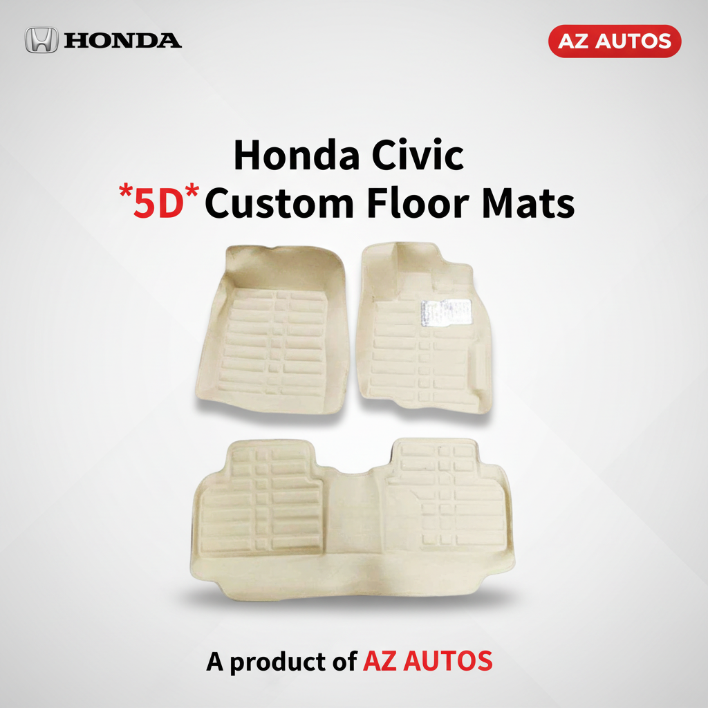 Honda Civic 5D Custom Floor Mat Beige 3 Pcs - Model 2012-2016