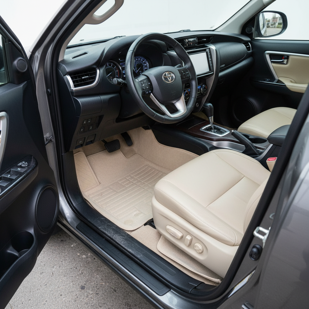 Toyota Fortuner 5D Custom Floor Mat Beige 4 PC - Model 2016-2021