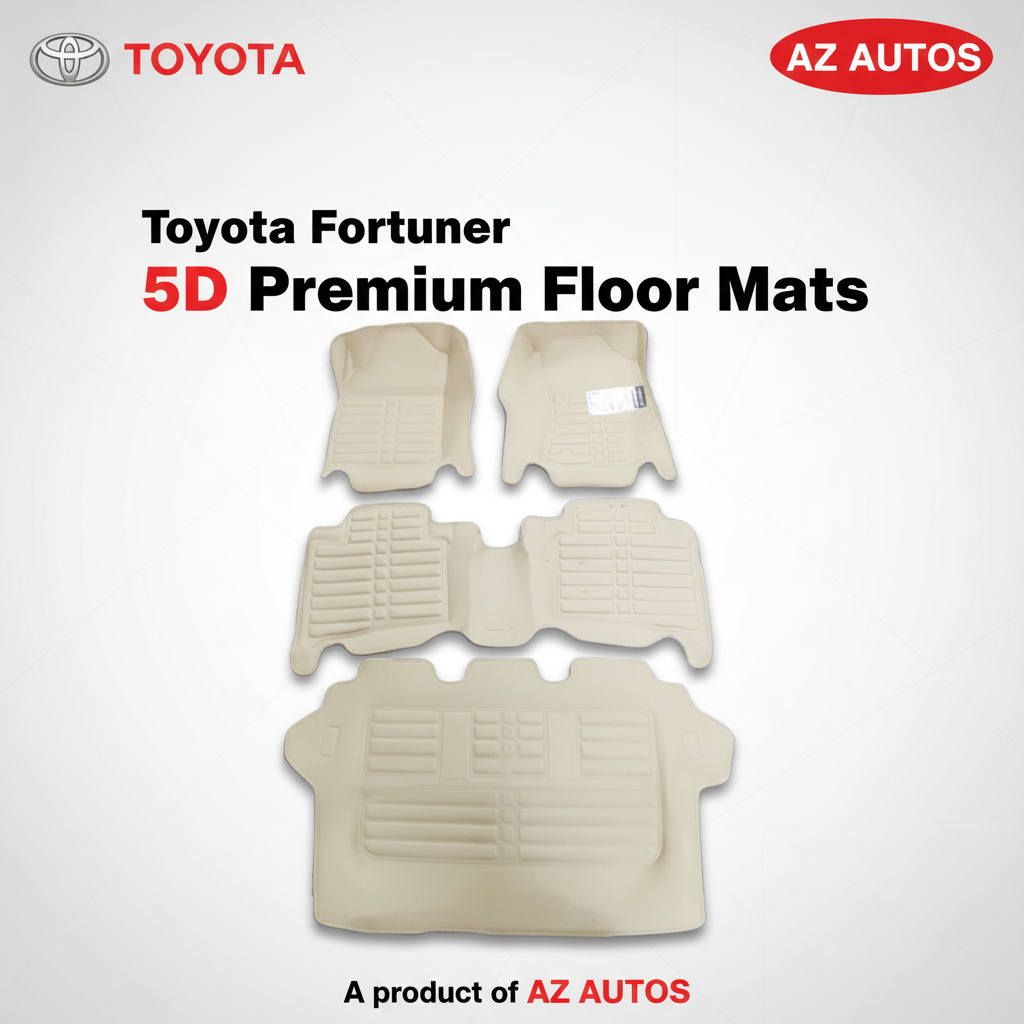 Toyota Fortuner 5D Custom Floor Mat Beige 4 PC - Model 2016-2021