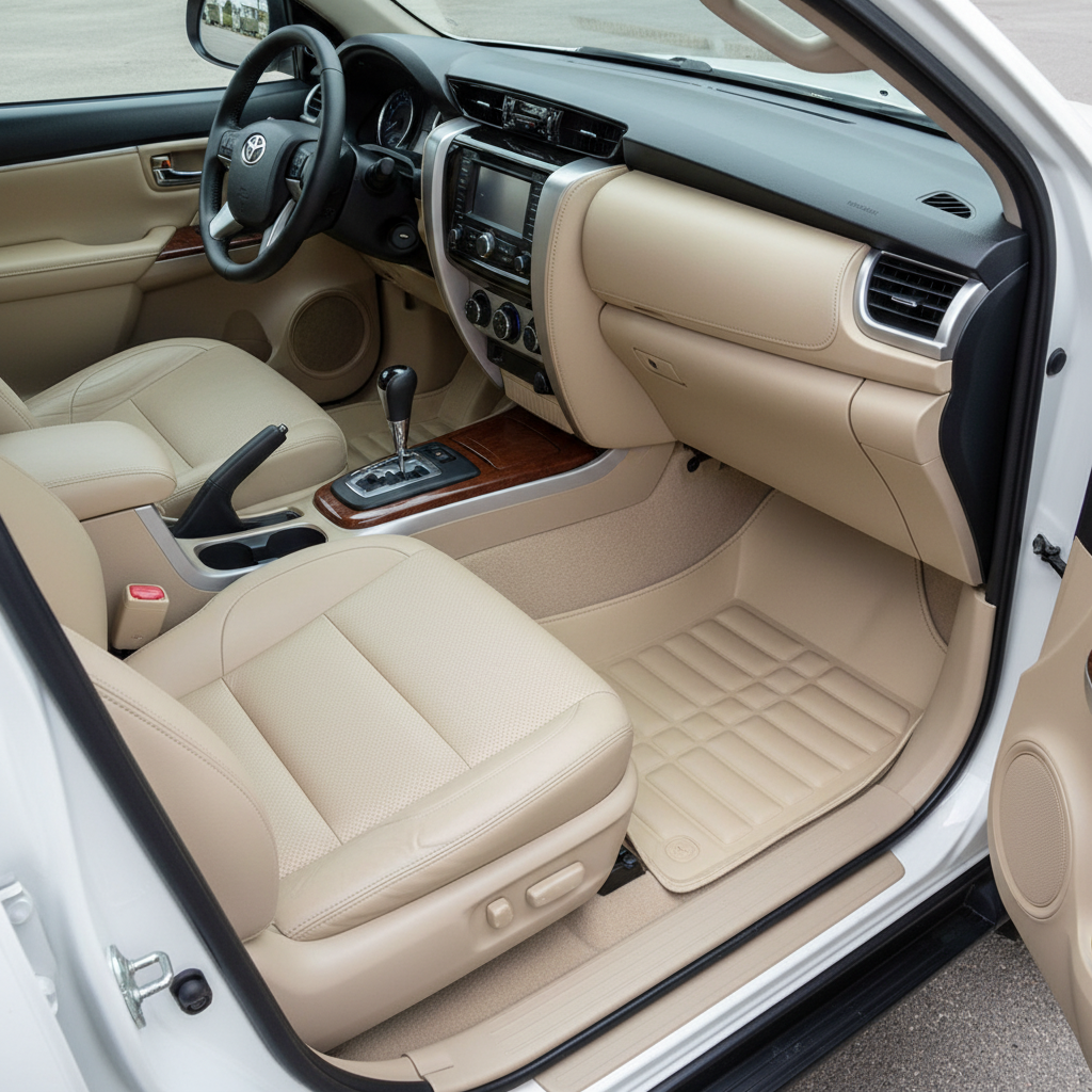 Toyota Fortuner 5D Custom Floor Mat Beige 4 PC - Model 2016-2021