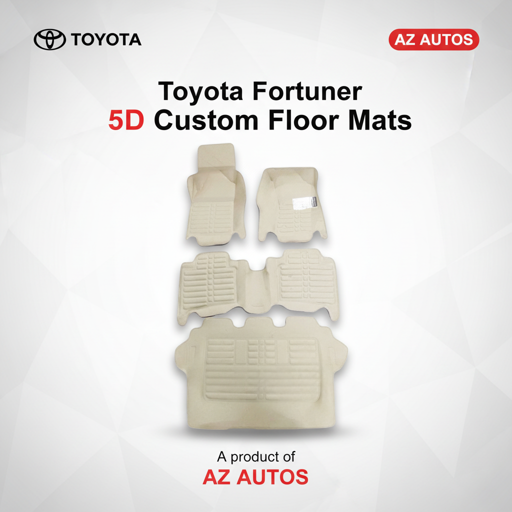 Toyota Fortuner 5D Custom Floor Mat Beige 4 PC - Model 2016-2021