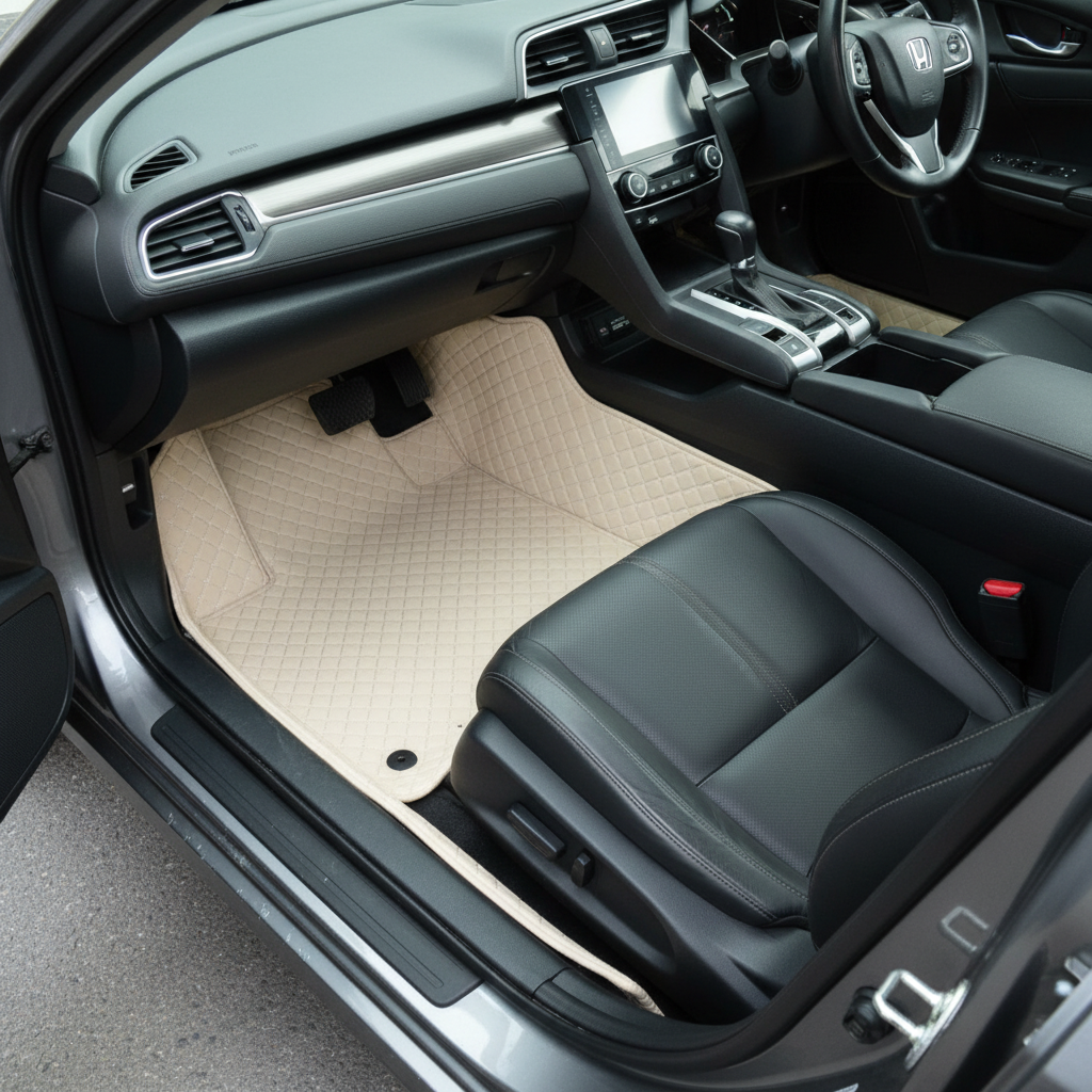Honda Civic 7D Floor Mats - Beige - Model 2012-2016
