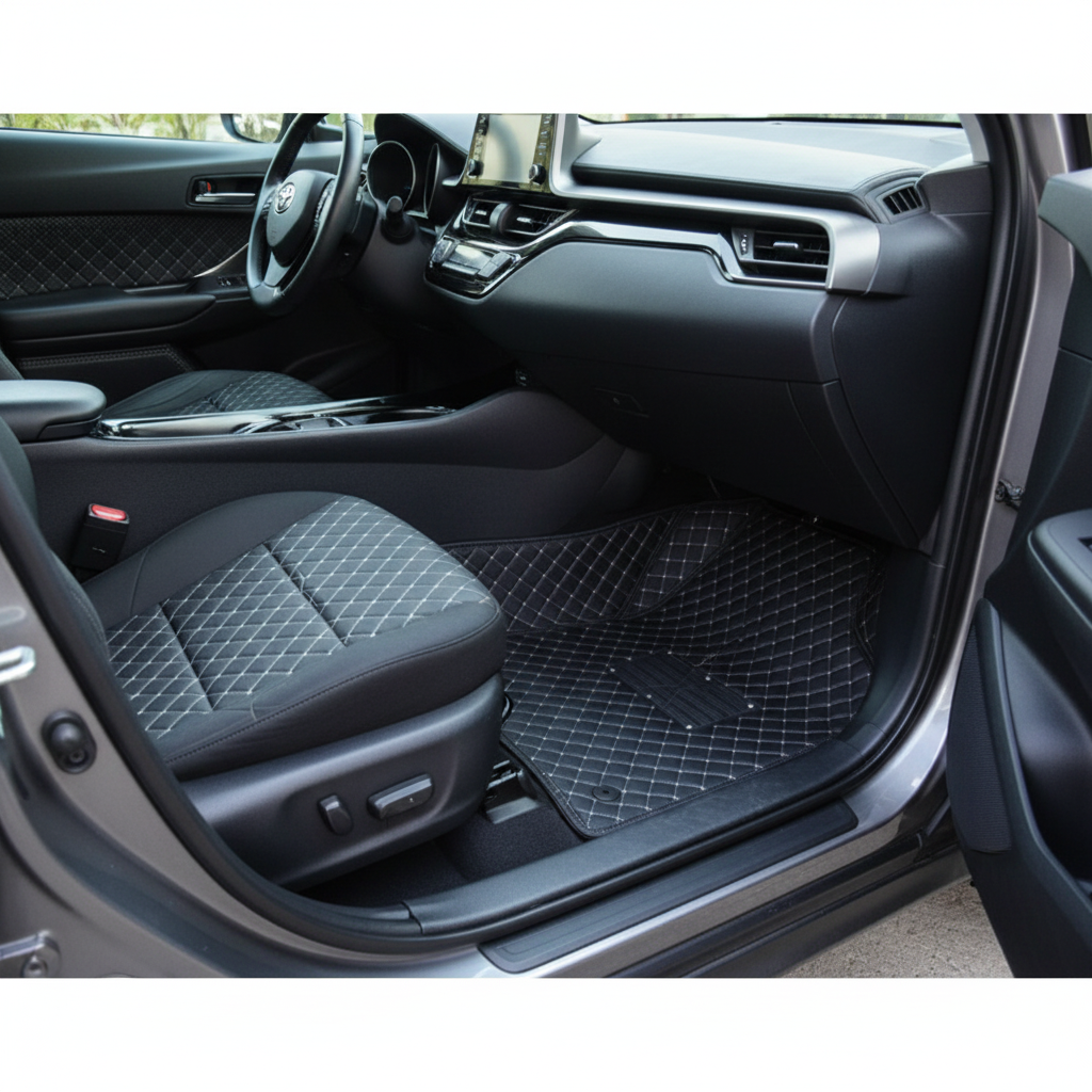 Toyota CHR 7D Floor Mats - Black - 3 Pcs Set - Model 2017-2021