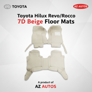 Toyota Hilux Revo/Rocco 7D Floor Mats – Beige – 3 Pcs Set – 2016-2025
