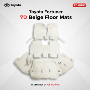 Toyota Fortuner 7D Floor Mats – Beige – 4 Pcs Set – Model 2016-2025