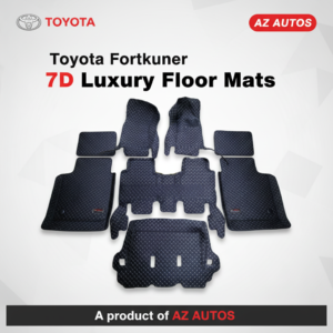 Toyota Fortuner 7D Floor Mats – Black – 4 Pcs Set – Model 2013-2016