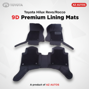 Toyota Hilux Revo/Rocco 9D Lining Floor Mats Mix Thread Grass 3 Pcs – Black With Black