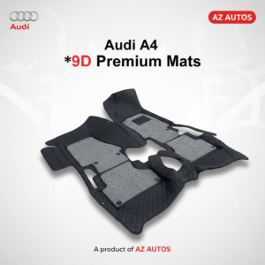 Audi A4 9D Floor Mats Mix Thread 3 Pcs – Model 2016-2018 2016 – 2021 – Black and Grey