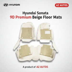 Hyundai Sonata 9D Floor Mats Mix Thread Grass 3 Pcs – Model 2021-2024 – Beige With Beige
