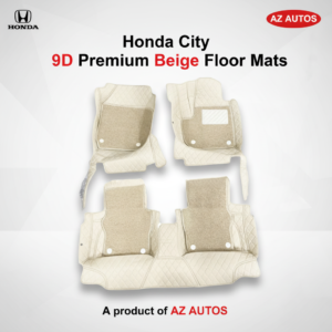 Honda City 9D Floor Mats Mix Thread Grass 3 Pcs – Model 2021-2022 – Beige With Beige