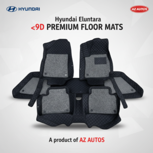 Hyundai Elantra 9D Floor Mats Mix Thread Grass 3 Pcs 2021-2024 – Black With Grey