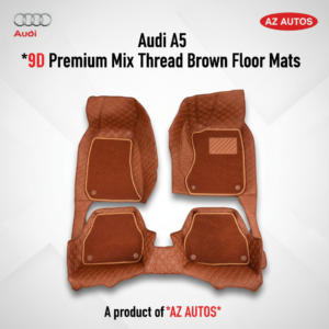 Audi A6 9D Floor Mats Mix Thread 3 Pcs – Model 2011-2018 2011 – 2021 – Brown Grass With Brown