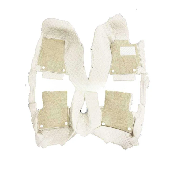 Mercedes Benz E-Class 9D Floor Mats Mix Thread Grass 3 Pcs 2016-2018 - Beige With Beige