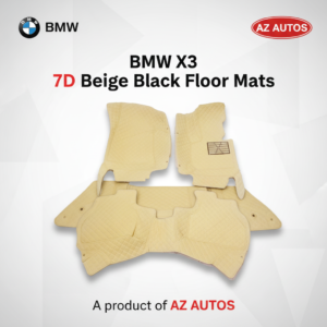 BMW X3 7D Floor Mats – Beige – 3 Pcs Set – Model 2012-2018