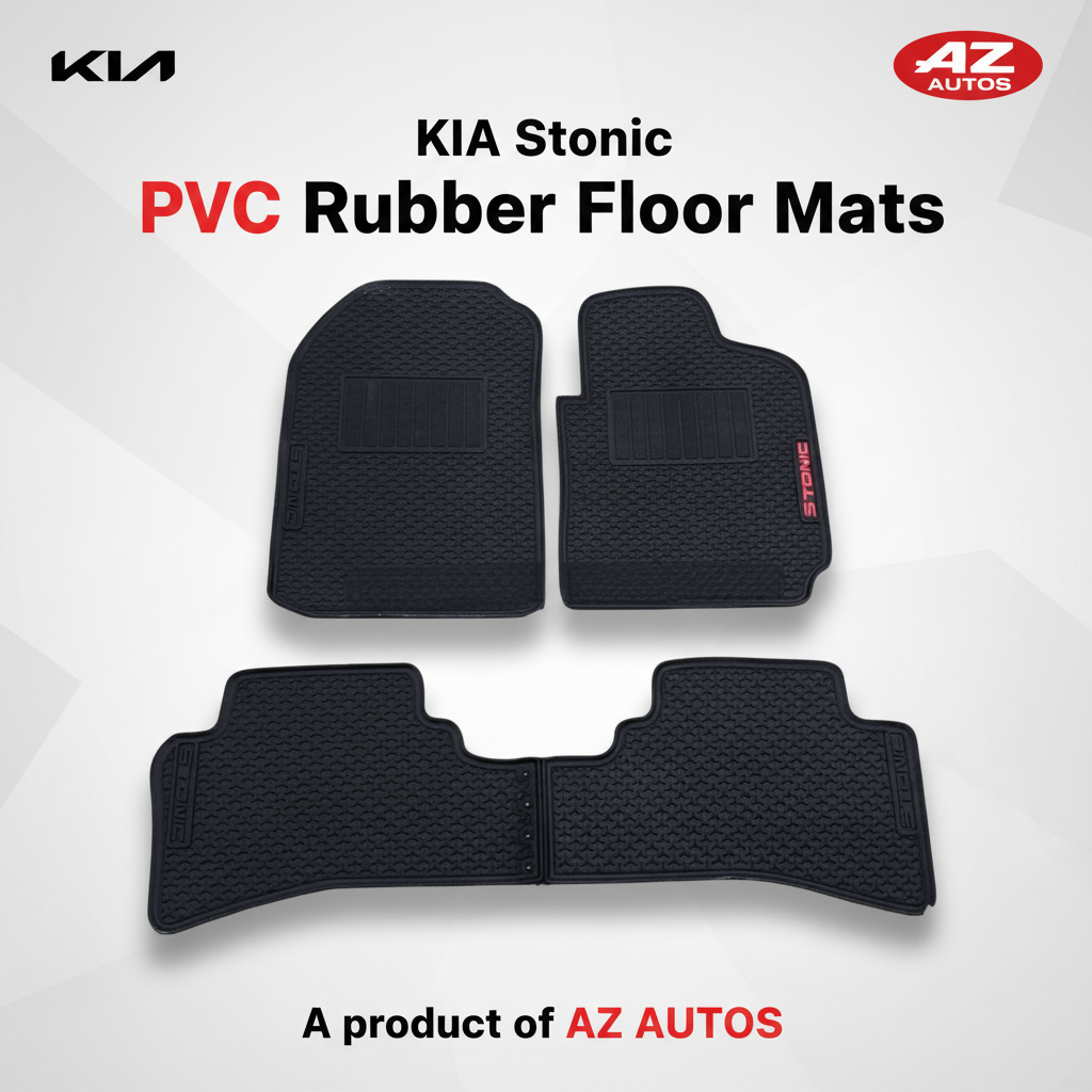 KIA Stonic PVC Rubber Floor Mat Black Mix Design - Model 2021-2022