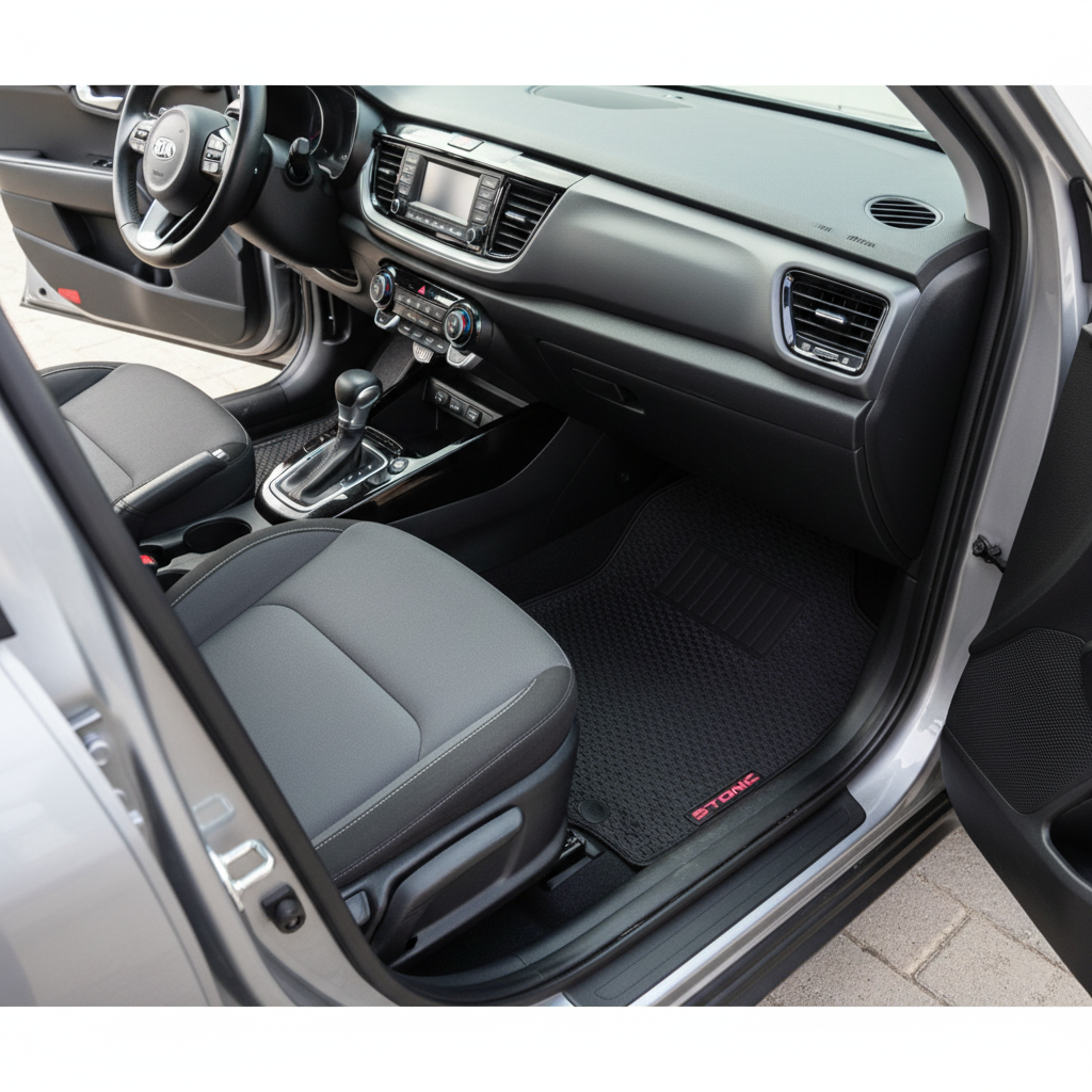 KIA Stonic PVC Rubber Floor Mat Black Mix Design - Model 2021-2022