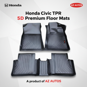 Honda Civic TPR 5D Custom Floor Mat Black 3 Pcs – Model 2016-2024