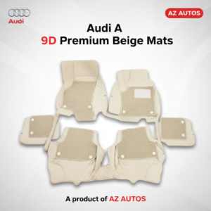Audi A3 9D Floor Mats Mix Thread 3 Pcs – Model 2012-2018 – Beige With Beige Grass