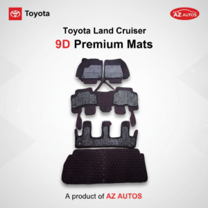 Toyota Land Cruiser 9D Floor Mats Mix Thread 5 Pcs – Model 2015-2022 – Black And Grey