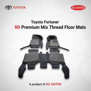 Toyota Fortuner 9D Floor Mats Mix Thread Black and Grey -2016-2021