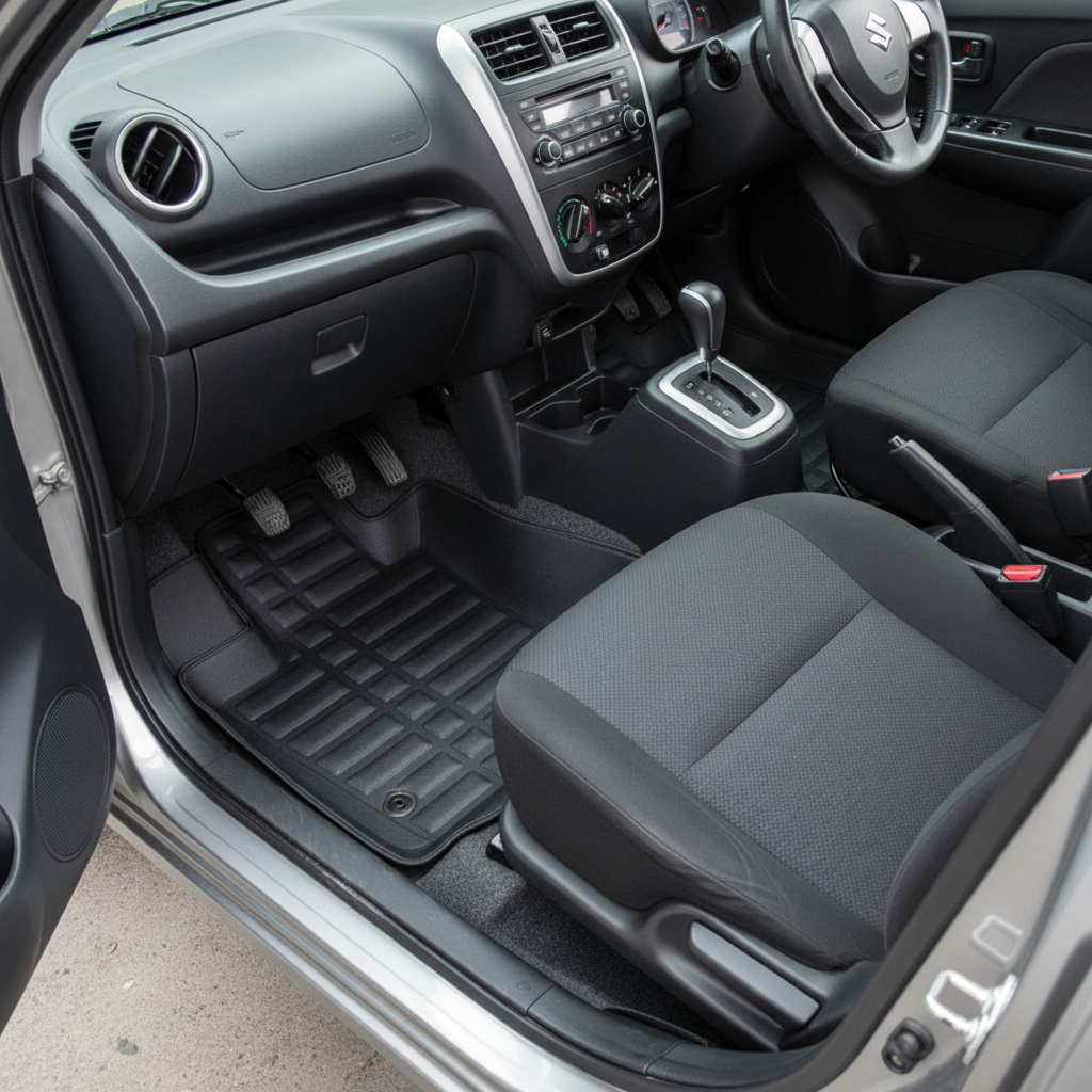 Suzuki Alto Japani 5D Custom Floor Mat Black 3 Pcs - Model 2019-2021