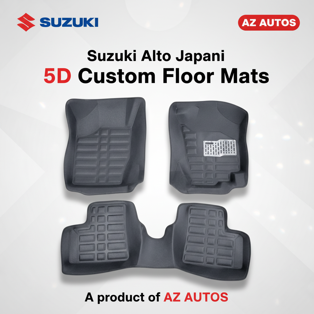 Suzuki Alto Japani 5D Custom Floor Mat Black 3 Pcs - Model 2019-2021