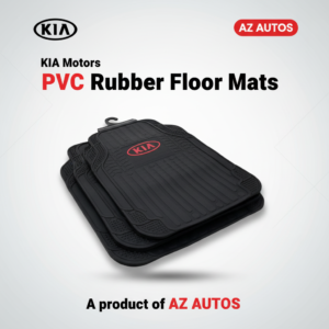 KIA Motors Universal PVC Rubber Floor Mat Black Red Mix Design 5 Pcs – Rubber Floor Mats | Car Mats | Vehicle Mats | Foot Mat For Car | Latex Mats
