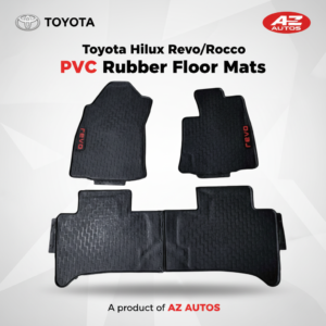 Toyota Hilux Revo/Rocco New Heavy Duty Custom Fit PVC Rubber Floor Mat – Black Mix Design 3 Pcs