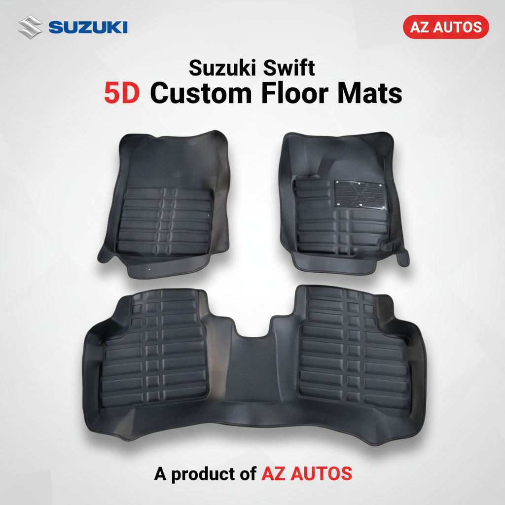 Suzuki Swift 5D Custom Floor Mat Black 3 Pcs - Model 2010-2021