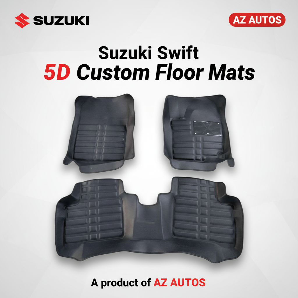 Suzuki Swift 5D Custom Floor Mat Black 3 Pcs - Model 2010-2021