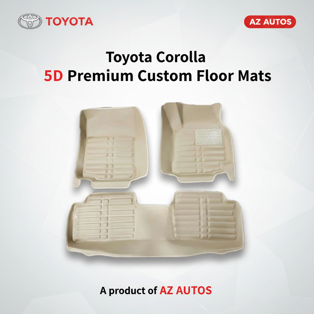 Toyota Corolla 5D Custom Floor Mat Beige 3 Pcs - Model 2000-2008