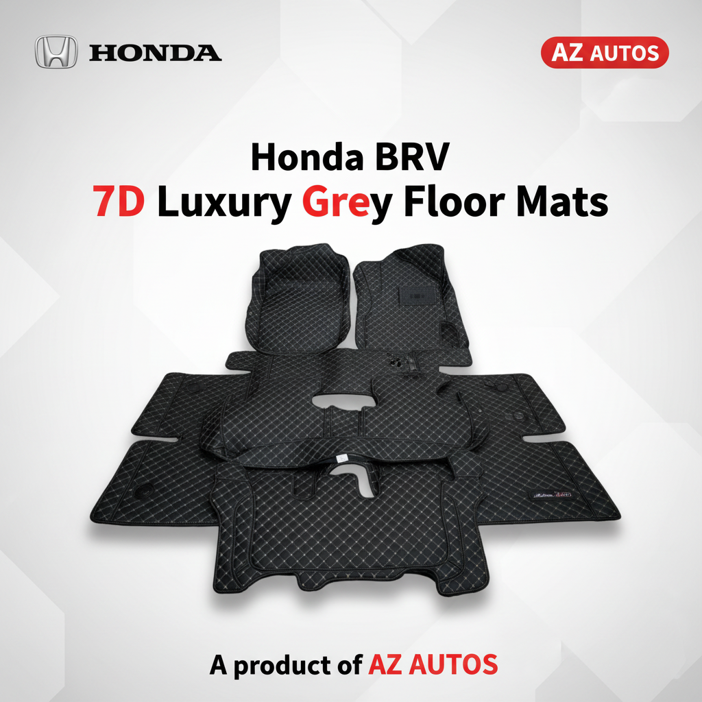 Honda BRV 7D Floor Mats - Black - 4 Pcs Set - Model 2017-2021