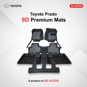 Toyota Prado 9D Floor Mats Mix Thread Grass 4PC – Model 2009-2021 – Black With Grey